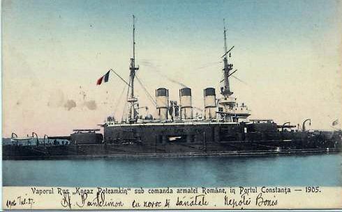 The Russian ship "Kneaz Poteamkin" in Constanta harbor - 1905