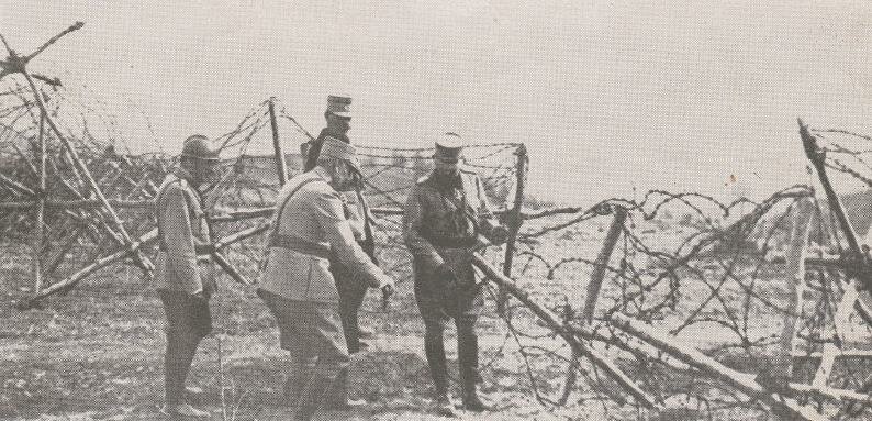 King Ferdinand searching in the first fighting line at Ciresoaia on 26 march 1918