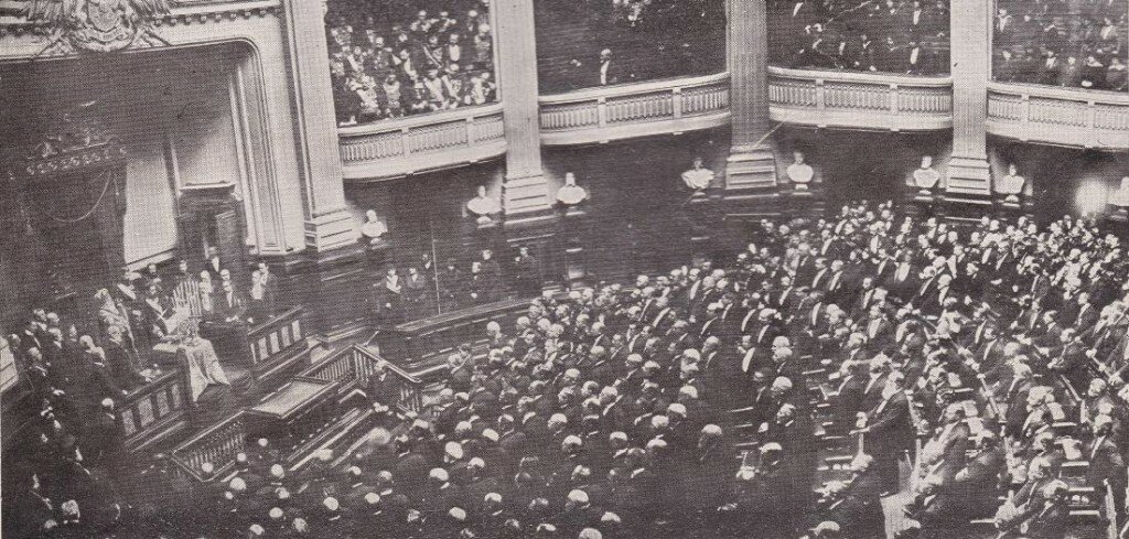 Taking an oah in Parliament , as King of Romania