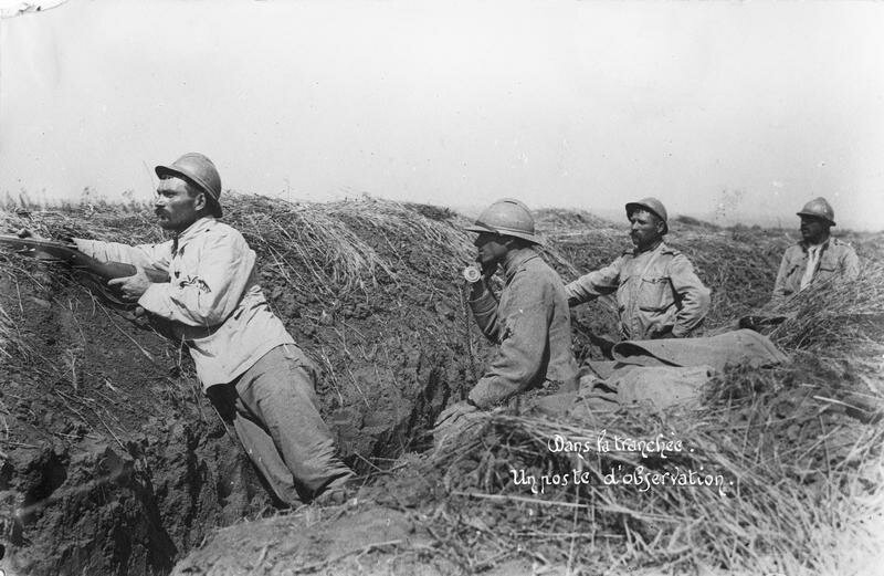 In the trench, an observation post, an operator in the middle