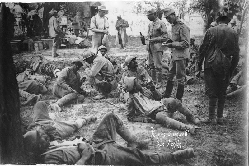 The wounded after the battle aid station