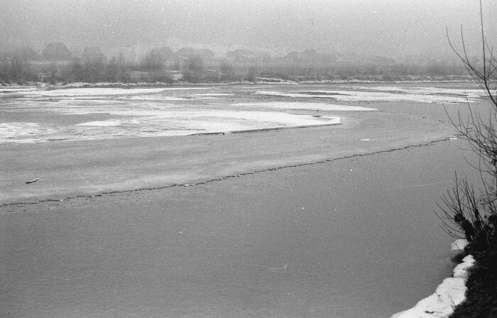 River partly frozen