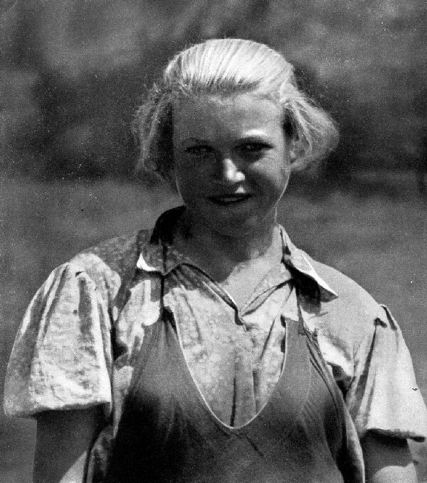 German heritage - a blonde with a blue eyes from the ethnic German settlement of Worms (southern Ukraine) 