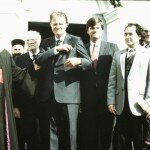 “Billy Graham on a “crusade” in Romania.”