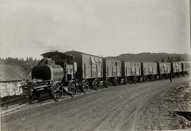 A hospital train at the Borgo Pass (Pasul Tihuța) on the border with Romania, 31.10.1916