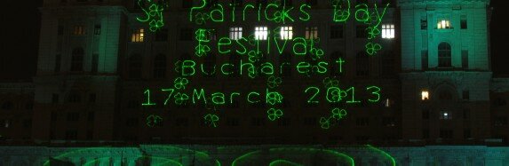 St. Patrick celebrated on Parlament Palace in Bucharest